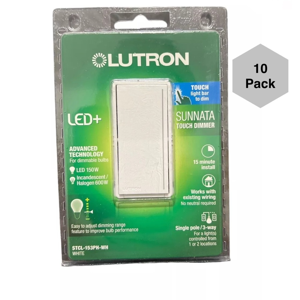 New 10 pack Sunnata Touch Dimmer Switch,LED,Incandescent and Halogen,150-Watt